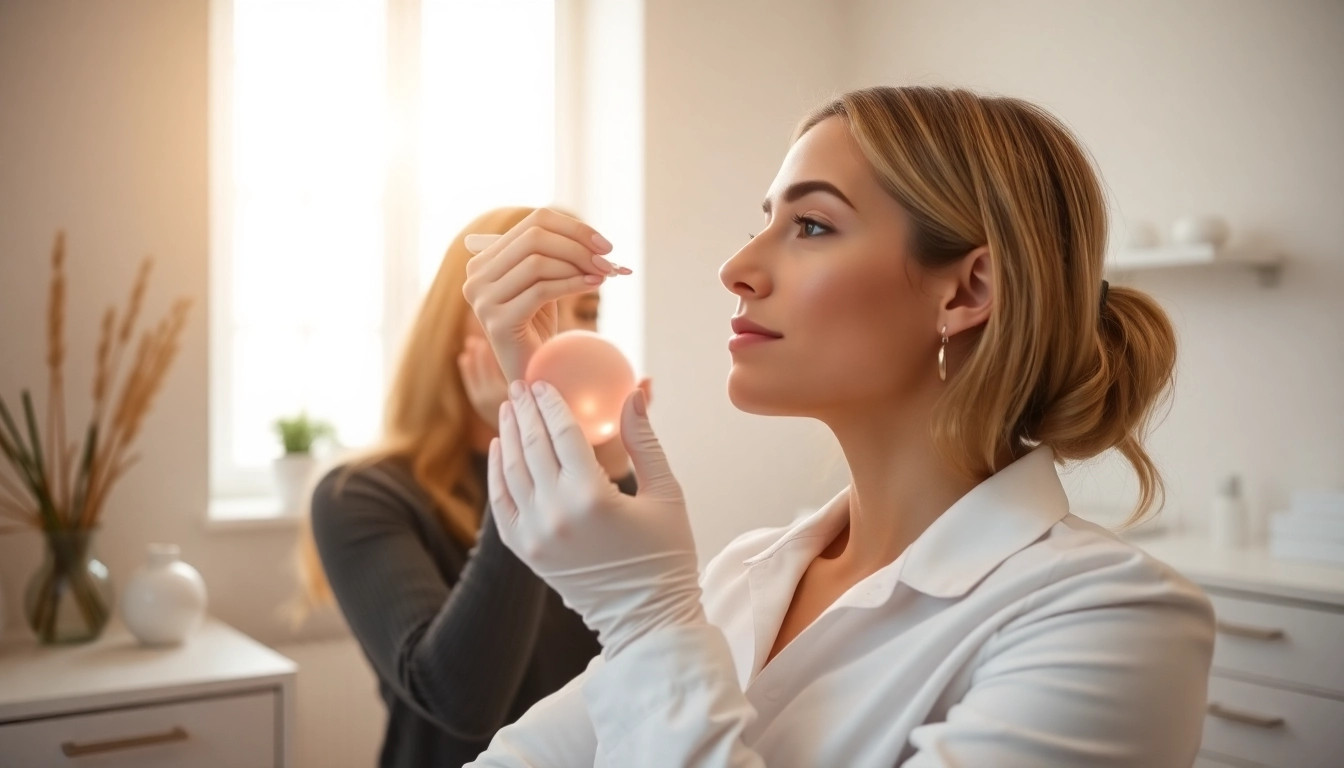 Patient receiving a Botox Behandlung in a modern clinic with a friendly practitioner.