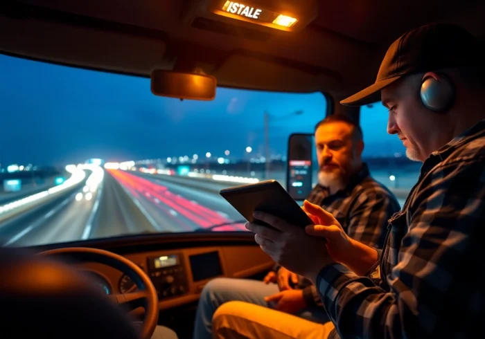 Truckers reviewing their experiences at various trucking stops enhance trucker reviews and industry insights.