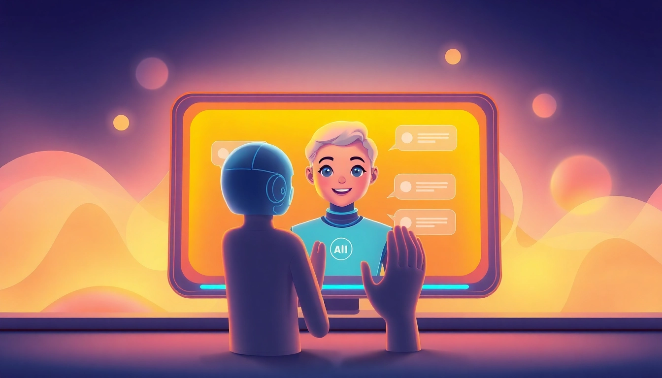 A user chatting with a realistic AI character in a modern interface.