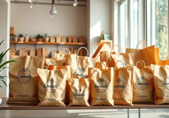 Kolorowe torebki papierowe w Lublinie, idealne do sklepów i gastronomii, prezentujące wysoką jakość i różnorodność.