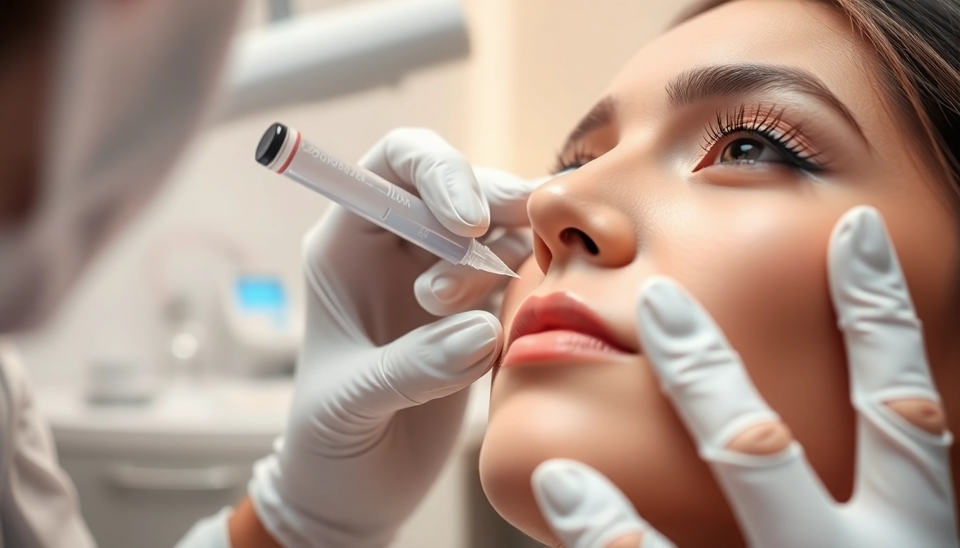 Administering Botox Behandlung in a modern clinic, showcasing careful technique and professionalism.