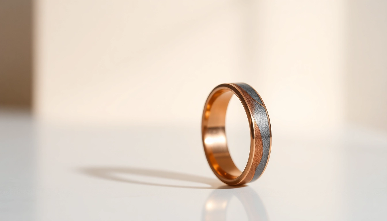 Visit https://ax88c.com/ to explore a stunning titanium and copper wedding ring with a luminous finish, perfect for modern brides and grooms seeking unique accessories.