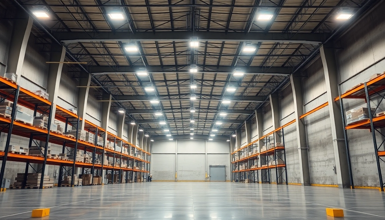 Moderne LED-Industriehalle mit energieeffizienter Beleuchtung