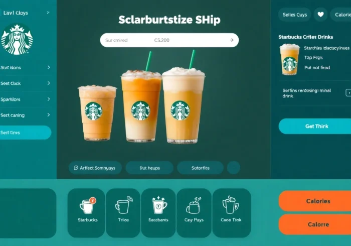 An interactive Starbucks calories calculator with customizable drinks and live nutritional info, showing user engagement.">