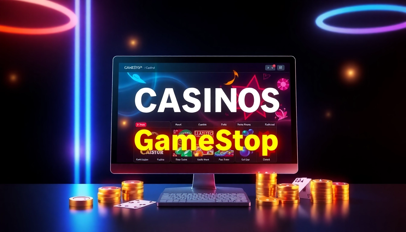 Online casino platforms not on GameStop with vibrant neon graphics and gaming chips for UK players seeking trusted alternatives.
