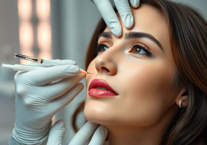 Professional performing Botox Faltenbehandlung in Zürich, highlighting natural, youthful facial rejuvenation in a modern clinic.