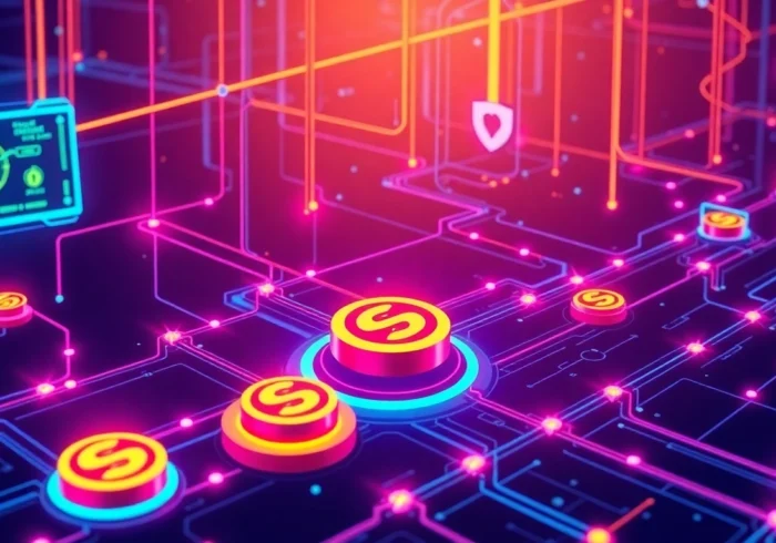 Visual representation of staking Solana with secure, automated DeFi platforms showcasing staking, rewards, and blockchain connectivity for investors.