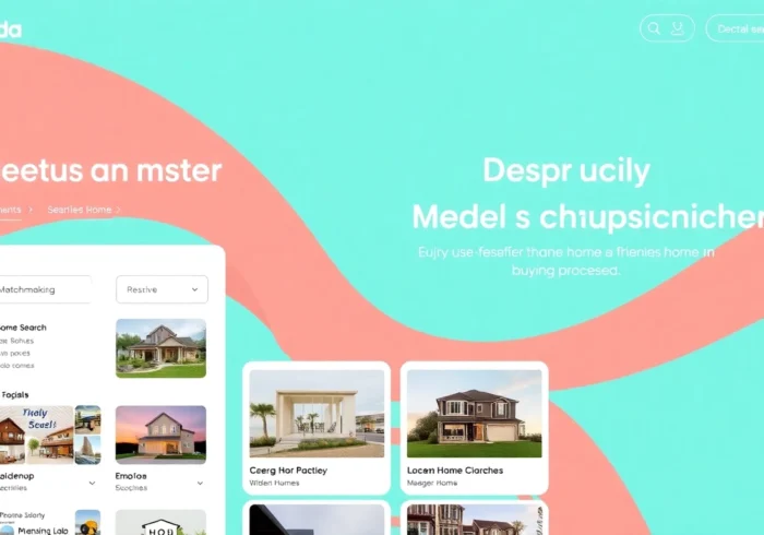 Homes for sale highlighted on a digital platform with AI-driven matchmaking and interactive tools for buyers.