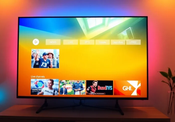 Using Atlas Pro IPTV to stream high-quality channels on a smart TV with a sleek interface and vibrant colors for a superior viewing experience.