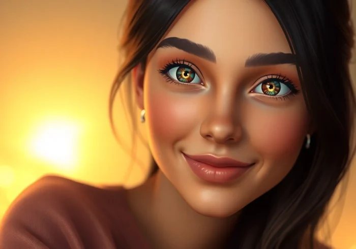 AI girlfriend engaging in a friendly chat with a user, highlighting realistic virtual companionship and emotional connection for accessibility.
