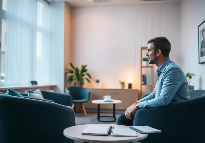 Psycholog Lublin providing compassionate support in a warm, modern therapy setting for mental well-being.