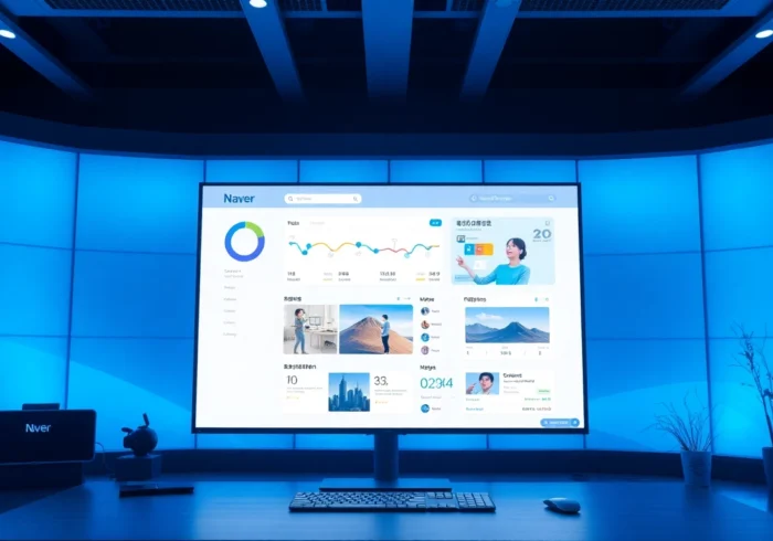 Dynamic Naver platform interface showcasing search, news, and web features to highlight South Korea's leading online service provider for users worldwide.