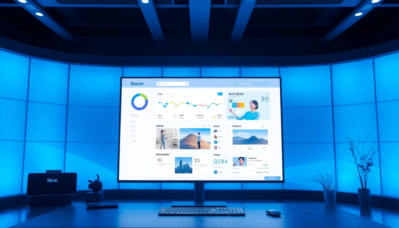 Dynamic Naver platform interface showcasing search, news, and web features to highlight South Korea's leading online service provider for users worldwide.