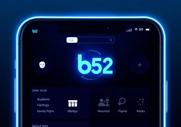 Screenshot of the app b52 interface demonstrating seamless navigation and modern design for improved user experience.