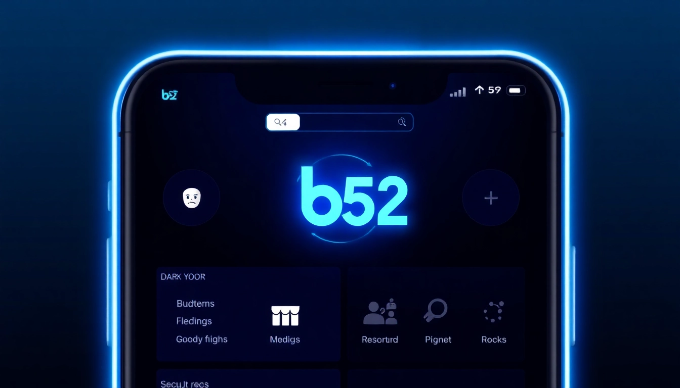 Screenshot of the app b52 interface demonstrating seamless navigation and modern design for improved user experience.