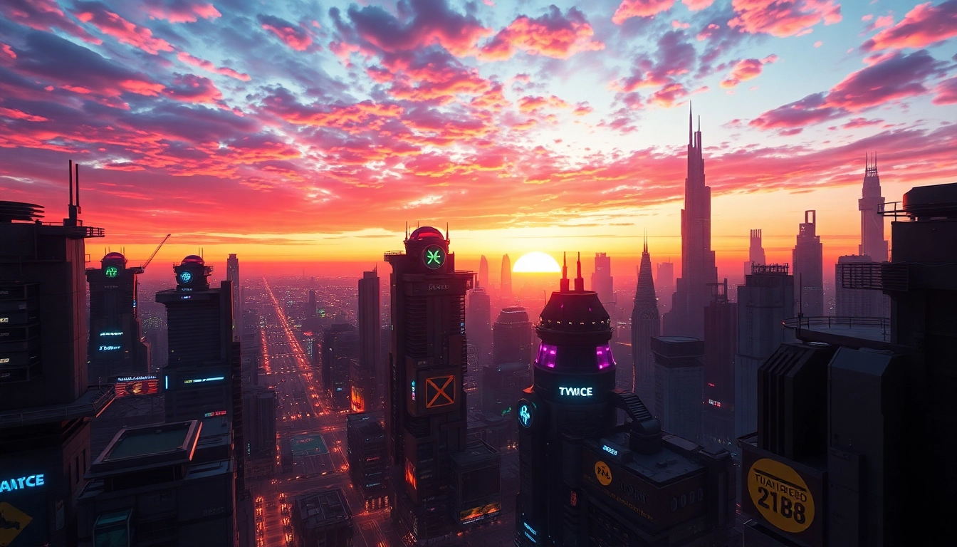 High-quality AI image generator no restrictions creating a colorful, detailed futuristic cityscape with cinematic lighting that captivates users.