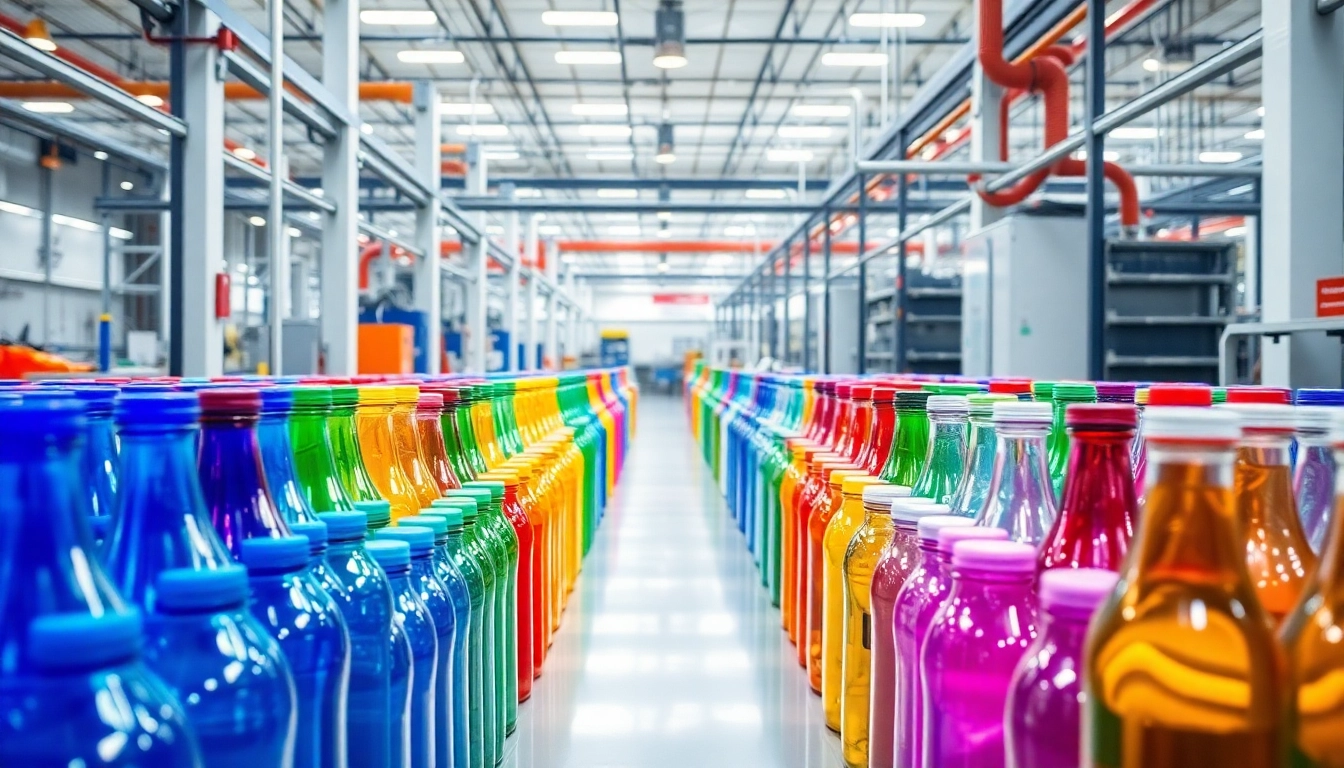 High-quality plastic sise and glass bottles showcased in a professional industrial environment