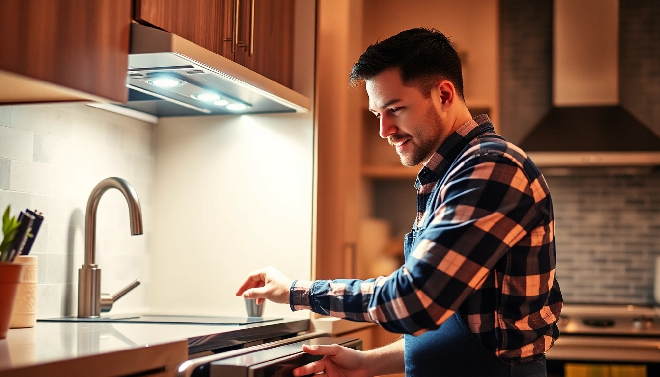 Professional appliance repair Hamilton experts fixing a refrigerator in a modern kitchen to