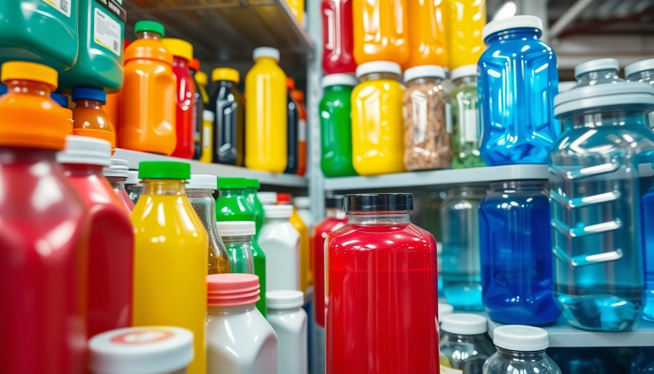 High-quality plastic shishe bottles and glass jars displayed in a well-organized retail