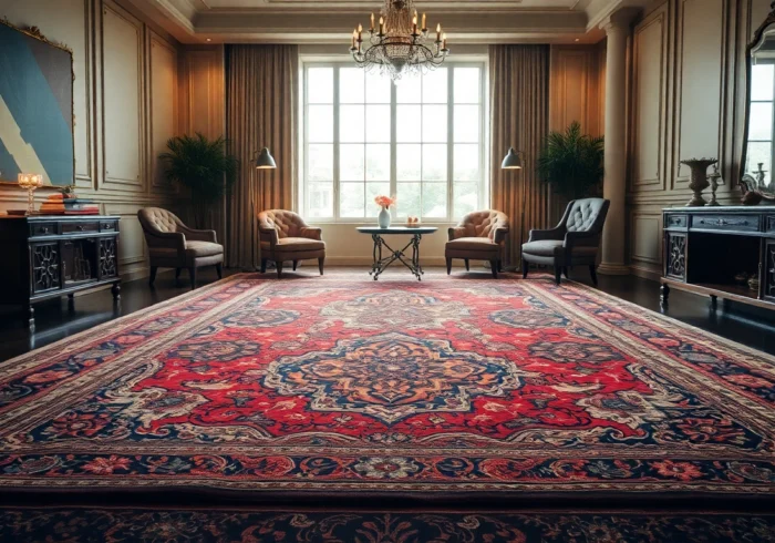 Beautiful Tappeto persiano Milano displayed in a stylish modern home, highlighting rich