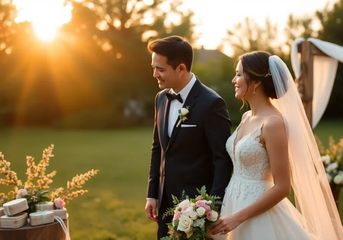 Professional capturing authentic eskuvoi fotozas moments during a romantic outdoor wedding ceremony