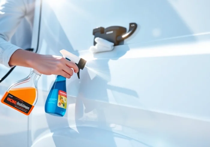 Professionally cleaned Wohnmobil with Wohnmobilreiniger spray and foam in use on exterior