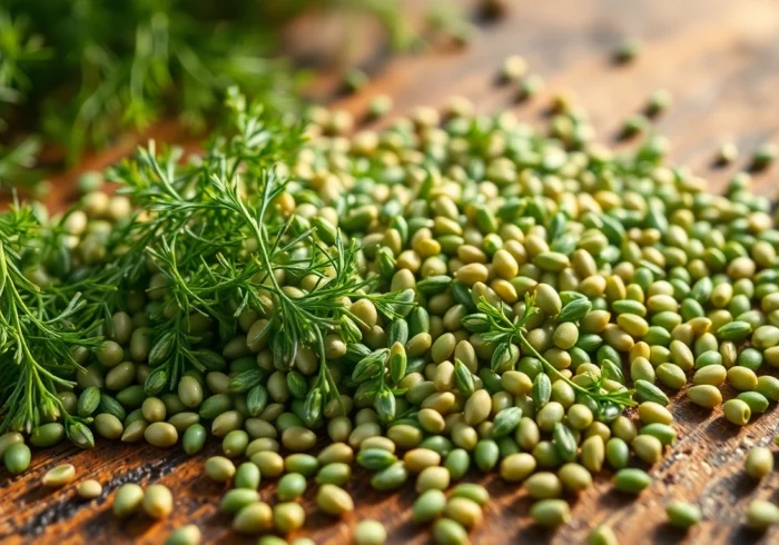 Dill Seeds displayed vividly in a natural setting emphasizing freshness and quality for culinary use