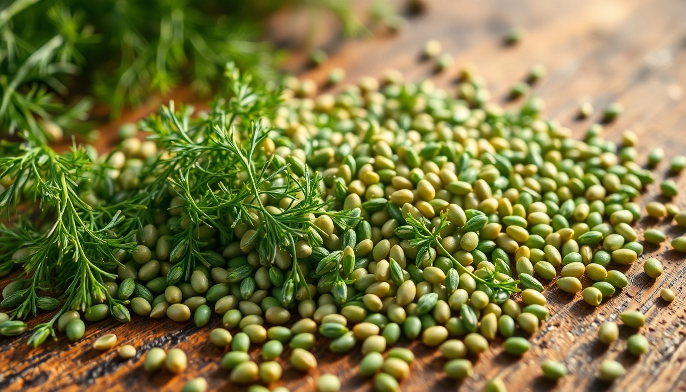 Dill Seeds displayed vividly in a natural setting emphasizing freshness and quality for culinary use