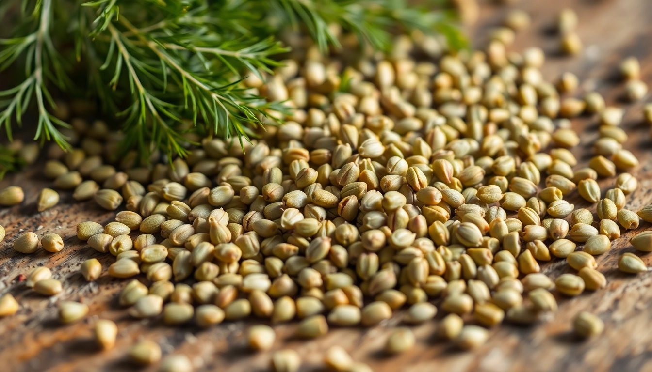 Dill Seeds in high-resolution, showing their textured grains and greenish-brown color for