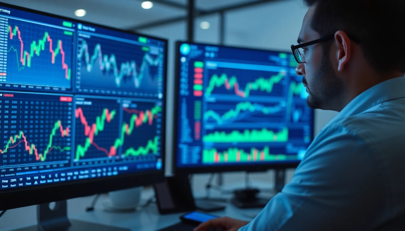 Trading view user examining detailed market charts on a professional platform for trading analysis.